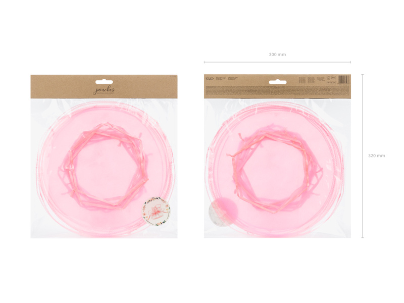 Różowe woreczki z organzy - widok szczegółowy