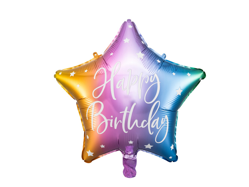 Balon foliowy Happy Birthday mix kolorów