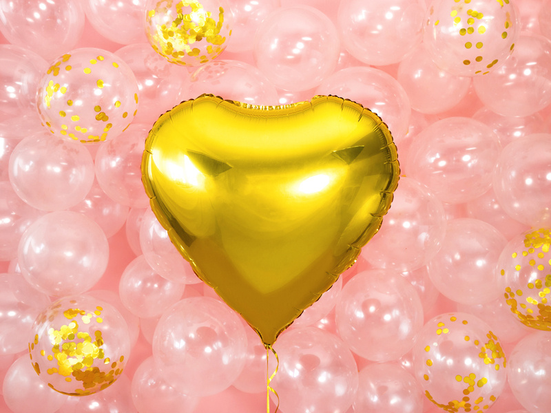 Balon foliowy Serce 61cm złoty - zdjęcie 6