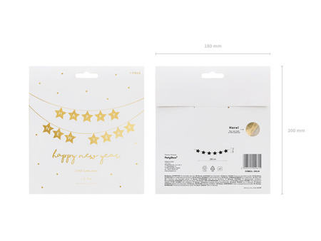 Baner Happy New Year gwiazdki, 290x17 cm
