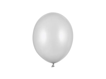 Balony Strong 23cm, Metallic Silver Snow (1 op. / 100 szt.)
