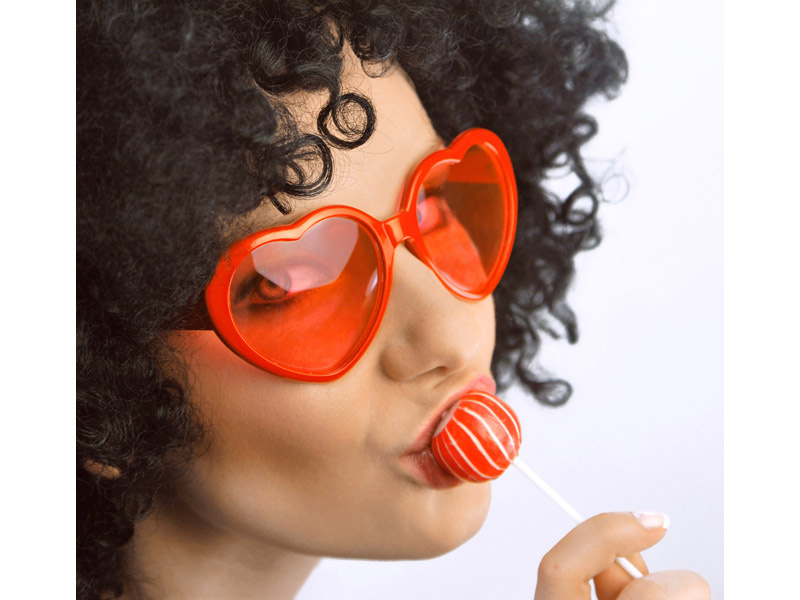 Okulary Serduszka czerwony – widok z przodu