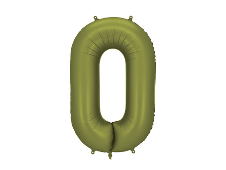 Balon foliowy Cyfra '0', 86cm, oliwkowy