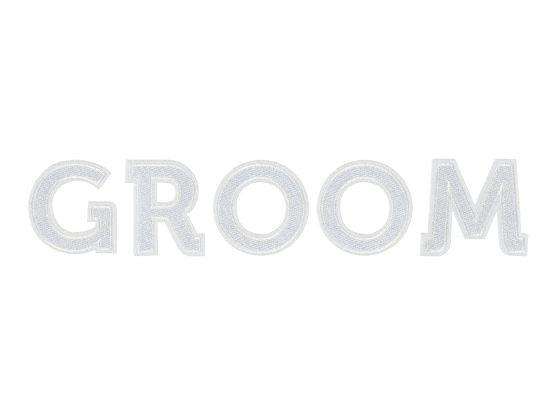 Naprasowanka GROOM biały 30x6cm – zdjęcie ogólne