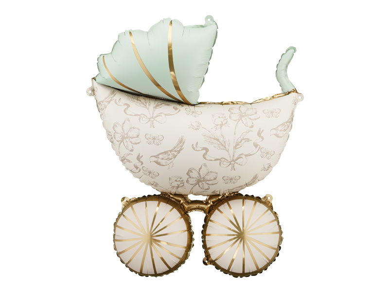 Balon foliowy wózek - dekoracja na baby shower