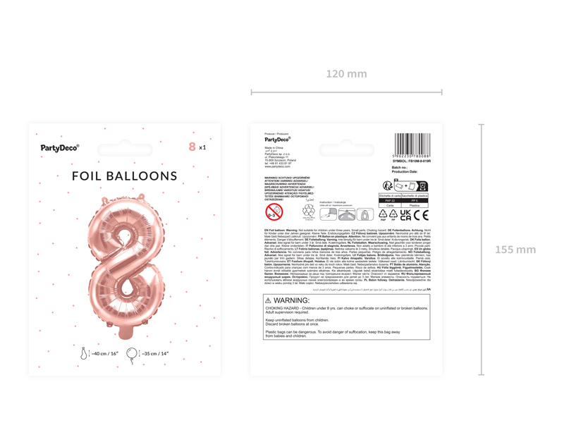 Balon foliowy cyfra 8 dekoracja