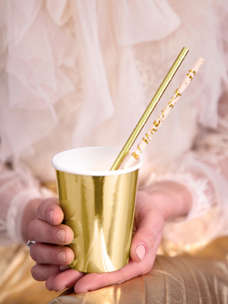 Słomki papierowe pudrowy róż 19.5cm – zdjęcie 4