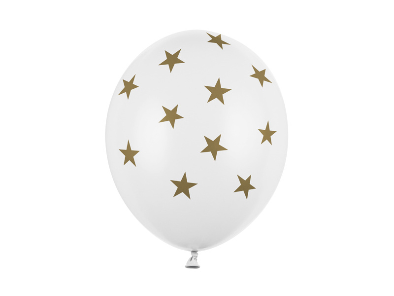 Balony 30cm Gwiazdki Pastel Pure White opakowanie