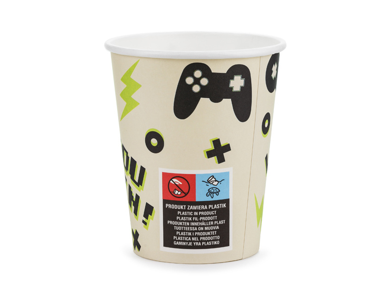 Kolorowe kubeczki Gamer 220 ml – różne kolory