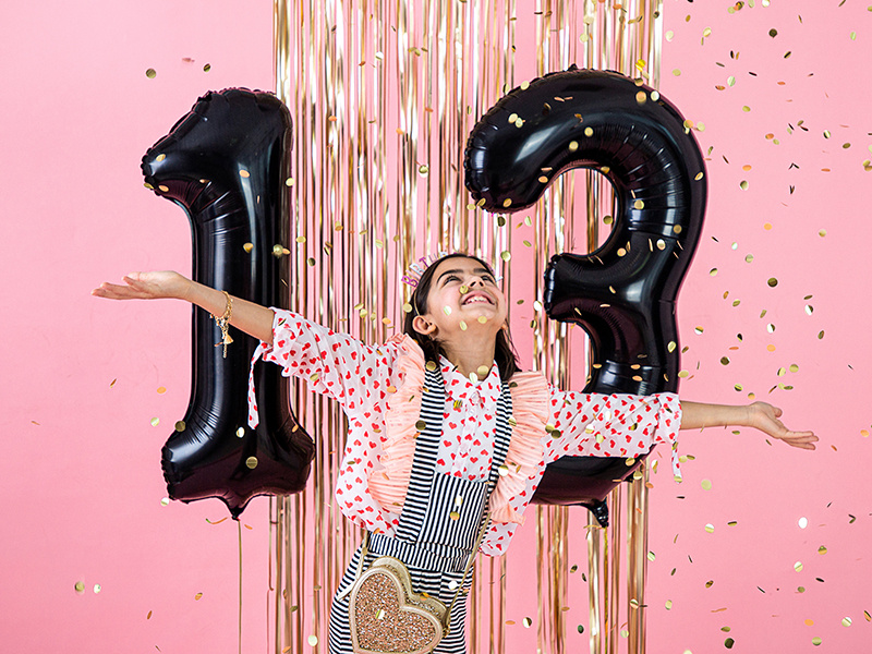 Balon cyfra 3 czarny - detale