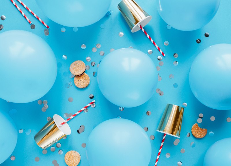 Balony Eco pastelowe błękitne - detale