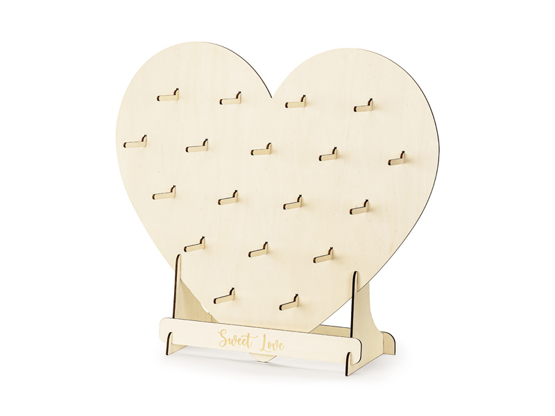 Ściana na Donuty Serce - naturalne drewno, zdjęcie 1