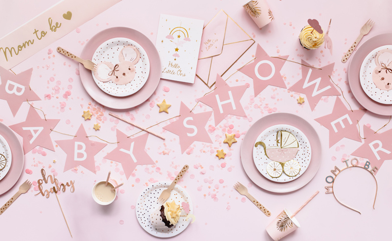 Baner Baby Shower jasny różowy - zdjęcie 3