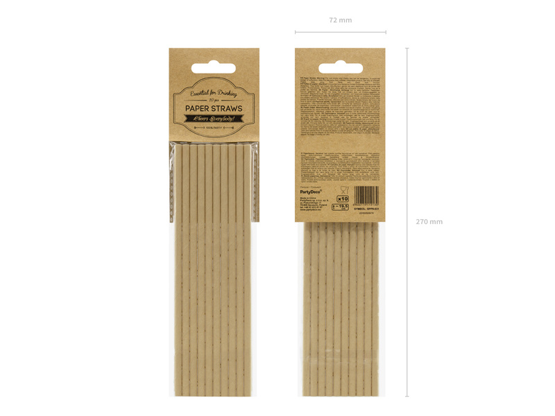 Słomki papierowe kraft 19,5 cm – detale produktu