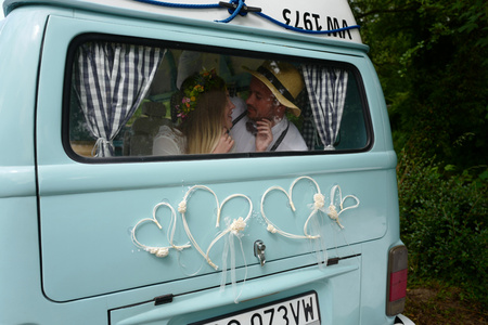 Rattanowe serca z bukiecikami, kremowy (1 op. / 2 szt.)