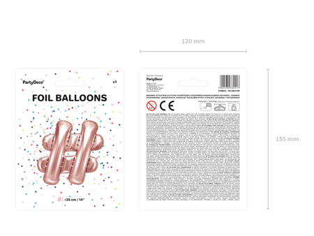 Balon foliowy #, 35cm, różowe złoto