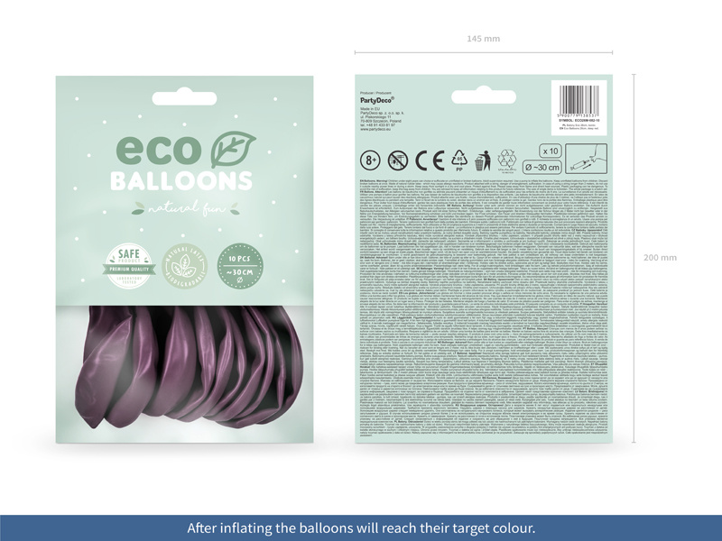 Balony Eco 26cm metalizowane bordo - zdjęcie 2