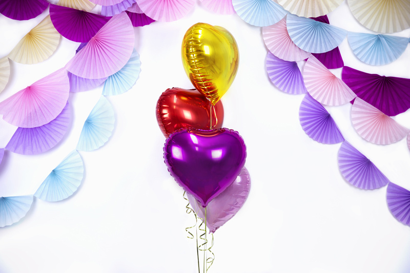 Balon foliowy Serce 45cm ciemny róż - zbliżenie
