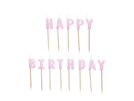 Świeczki urodzinowe Happy Birthday, 2,5 cm, fioletowy (1 op. / 13 szt.)