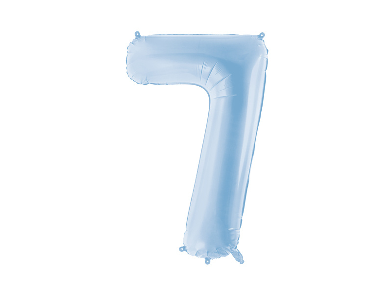 Balon foliowy Cyfra 7 86cm mglisty niebieski