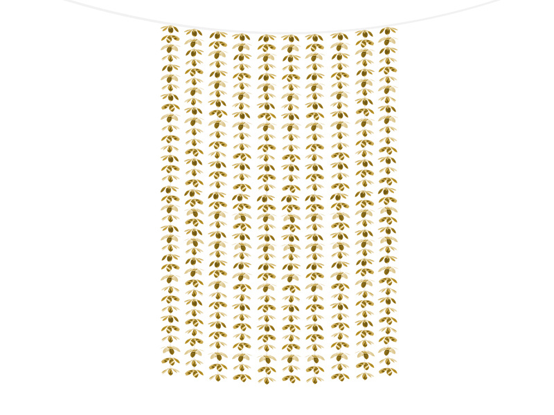Kurtyna Kwiatki złoty 100x210cm – zdjęcie 1