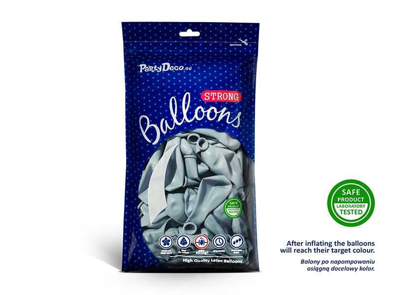 Balony Strong 30 cm Pastel Light Misty Blue – przykładowa dekoracja