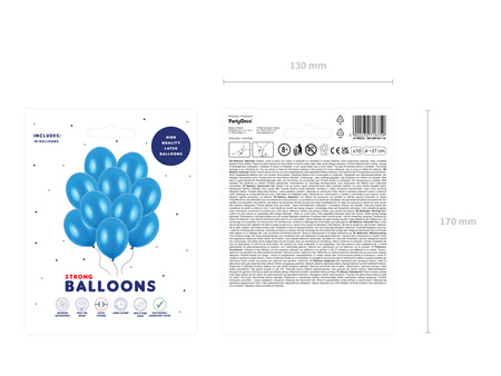 Balony Strong 27cm, Metallic Corn. Blue (1 op. / 10 szt.)