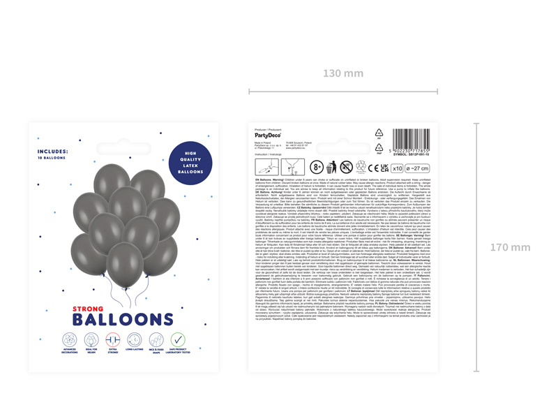 Balony Strong 27cm Pastel Grey w dekoracji