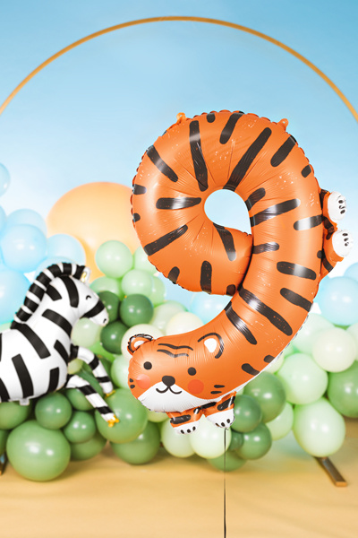 Personalizowany balon Cyfra 9 Tygrys