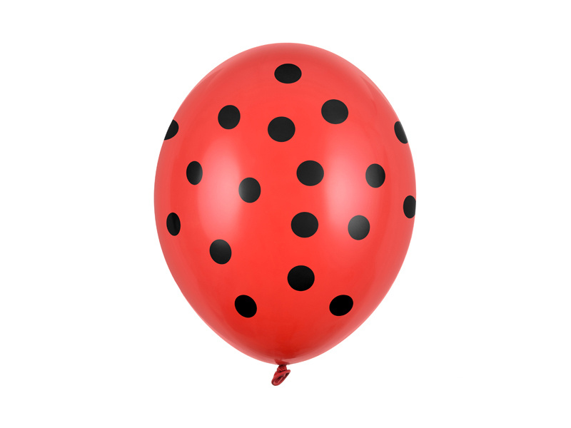 Balony 30cm Kropki Pastel Poppy Red opakowanie
