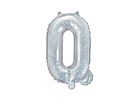 Balon foliowy Litera ''Q'', 35cm, holograficzny