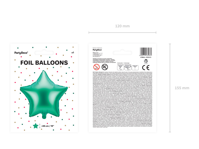Balon foliowy Gwiazdka zielony 48cm - zdjęcie 4