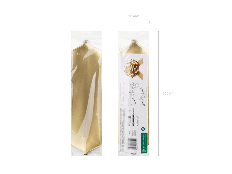 Kokarda dekoracyjna DIY jasny złoty 30 cm – detale materiału