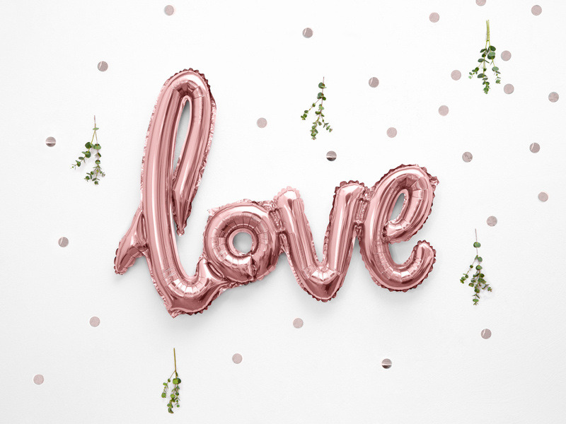 Balon foliowy Love różowe złoto 73x59cm - zdjęcie 3