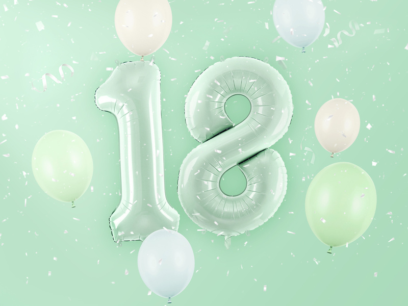 Balon foliowy Cyfra 1 zieleń tył