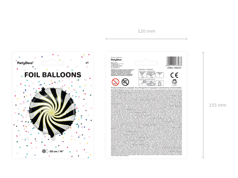 Balon foliowy Cukierek czarny - aranżacja