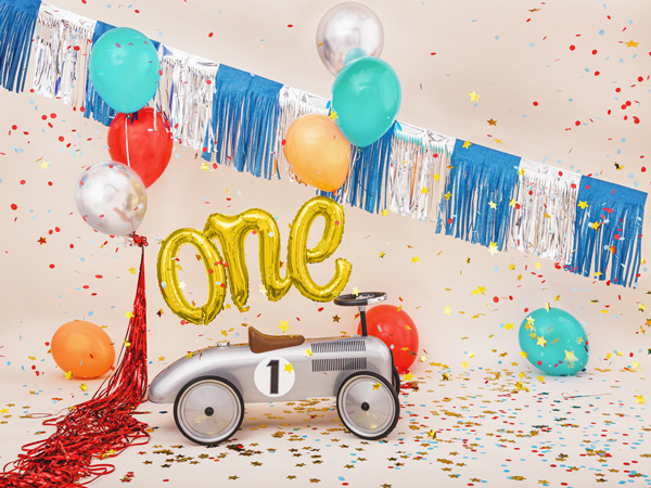 Balon foliowy One złoty 66x37cm – zdjęcie 2