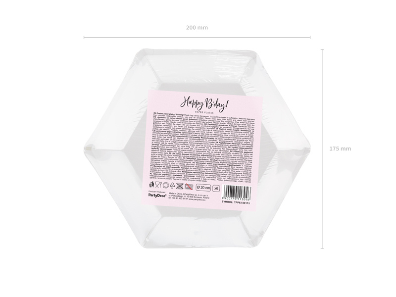 Talerzyki Happy B'day! pudrowy róż – aranżacja stołu