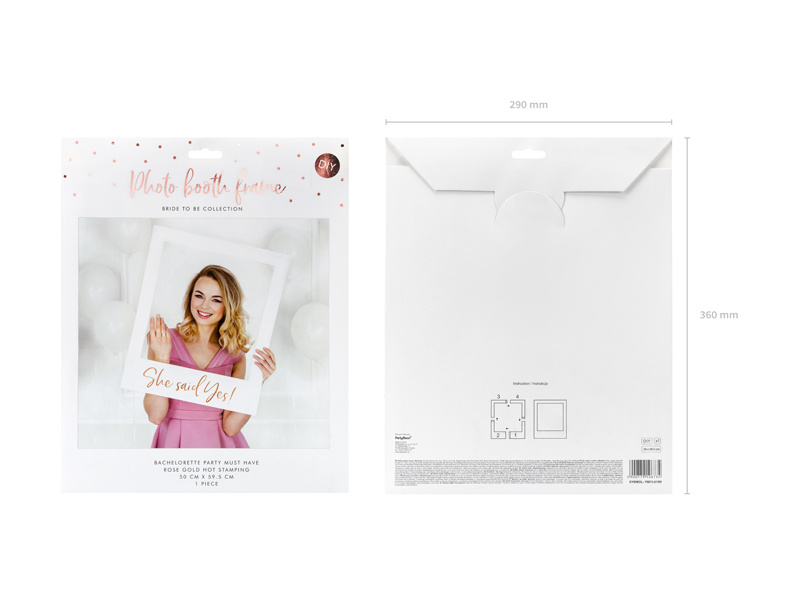 Ramka selfie She said yes – aranżacja na stole