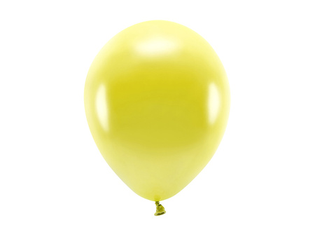 Balony Eco 26cm metalizowane, żółty (1 op. / 10 szt.)