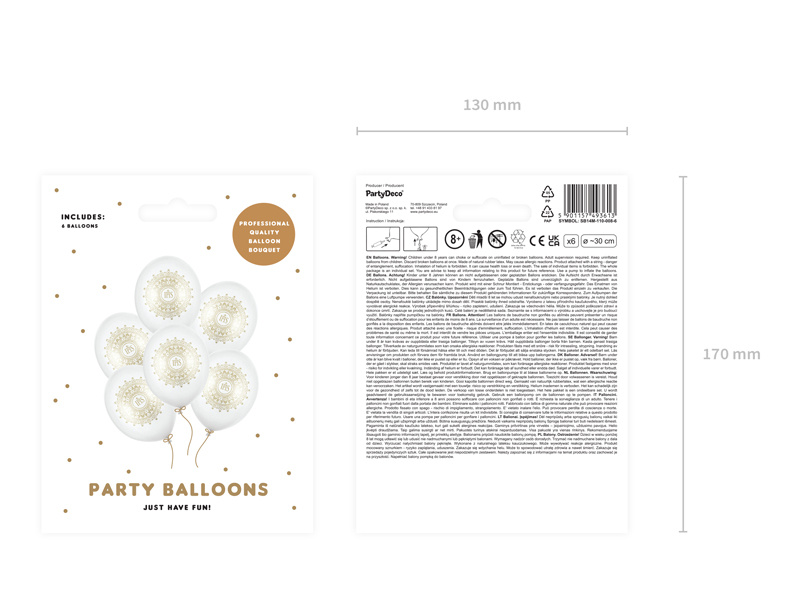 Balony 30cm IHS Metallic Pure White – widok z bliska