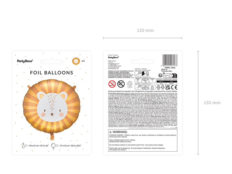 Balon foliowy Lew – duży rozmiar i różnorodność kolorów