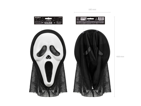 Maska Halloween z kapturem, 18x31cm, mix