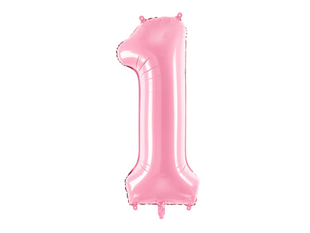 Balon foliowy Cyfra ''1'', 86cm, różowy