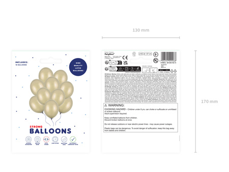 Balony Strong 27 cm, Metallic Cold Gold (1 op. / 10 szt.)