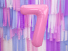 Balon foliowy Cyfra ''7'', 86cm, różowy
