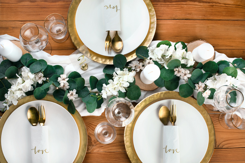 Girlanda LED Eukaliptus - aranżacja w salonie