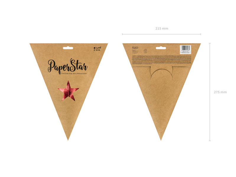 Czerwona papierowa gwiazda 45cm - zdjęcie 4