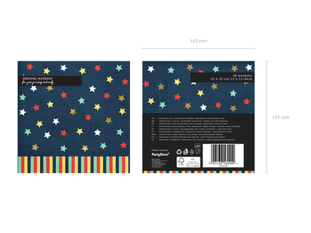 Serwetki Gwiazdki, 33x33 cm, granatowy (1 op. / 12 szt.)