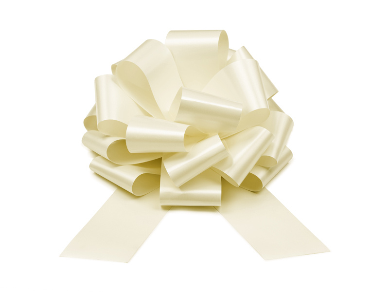 Kokarda dekoracyjna DIY złamana biel 30 cm – zdjęcie produktu